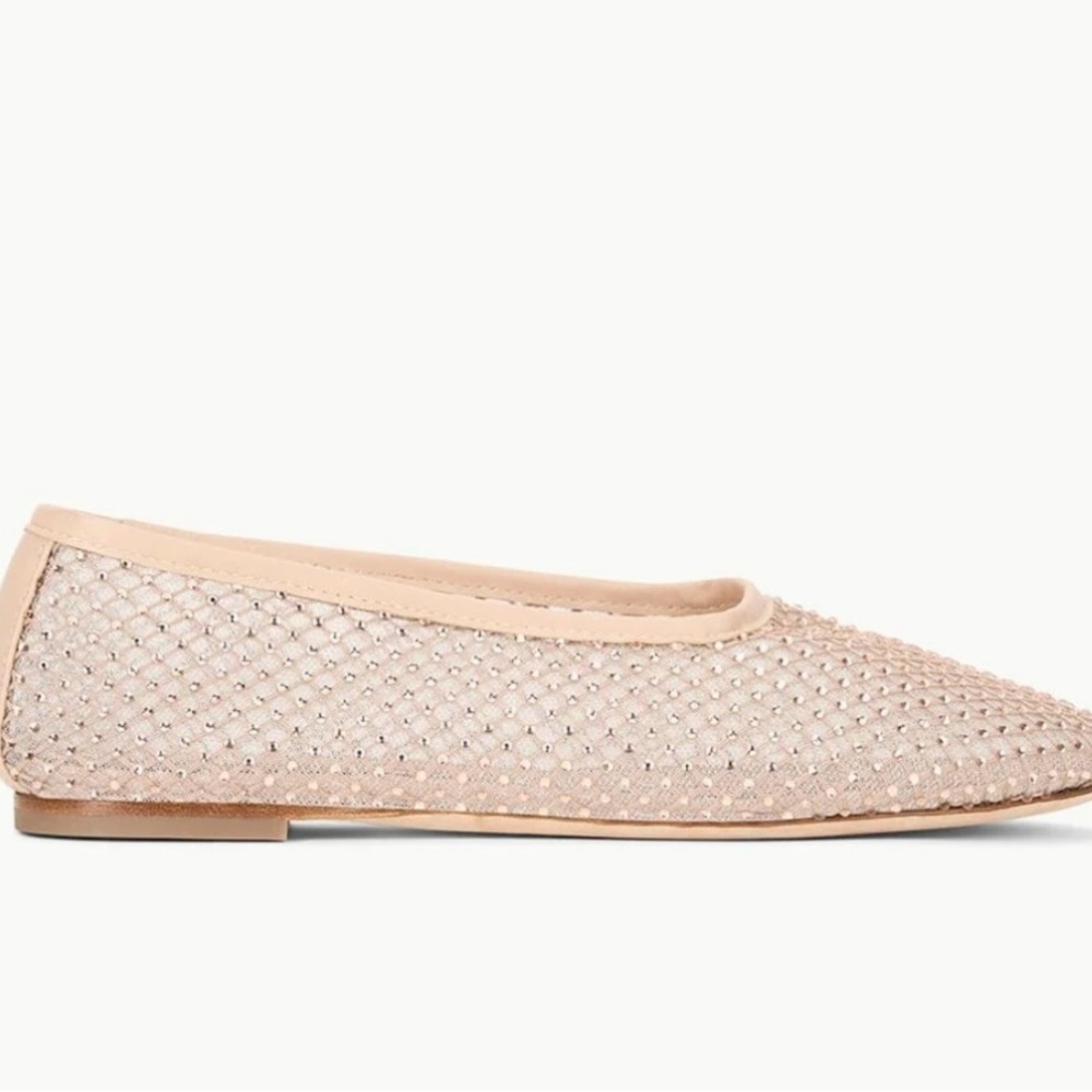 STAUD Beige Textured Flats